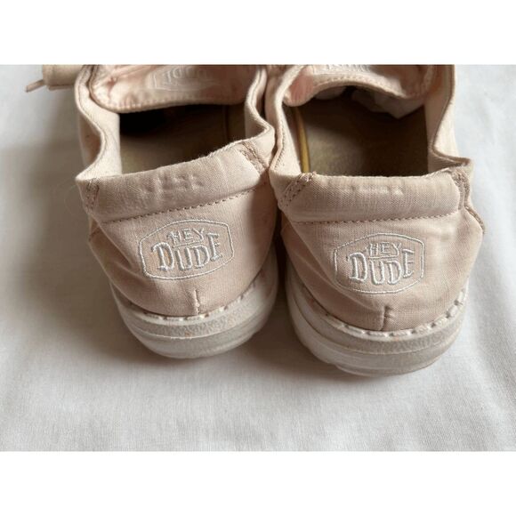 Women's Wendy Slub Canvas Hey Dude Size 6, Light Pink - Picture 3 of 6